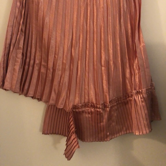 Pleated Rose Gold Midi Skirt - Picture 7 of 8